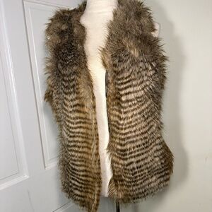 Bebe Faux Fur Vest in Rich Brown
